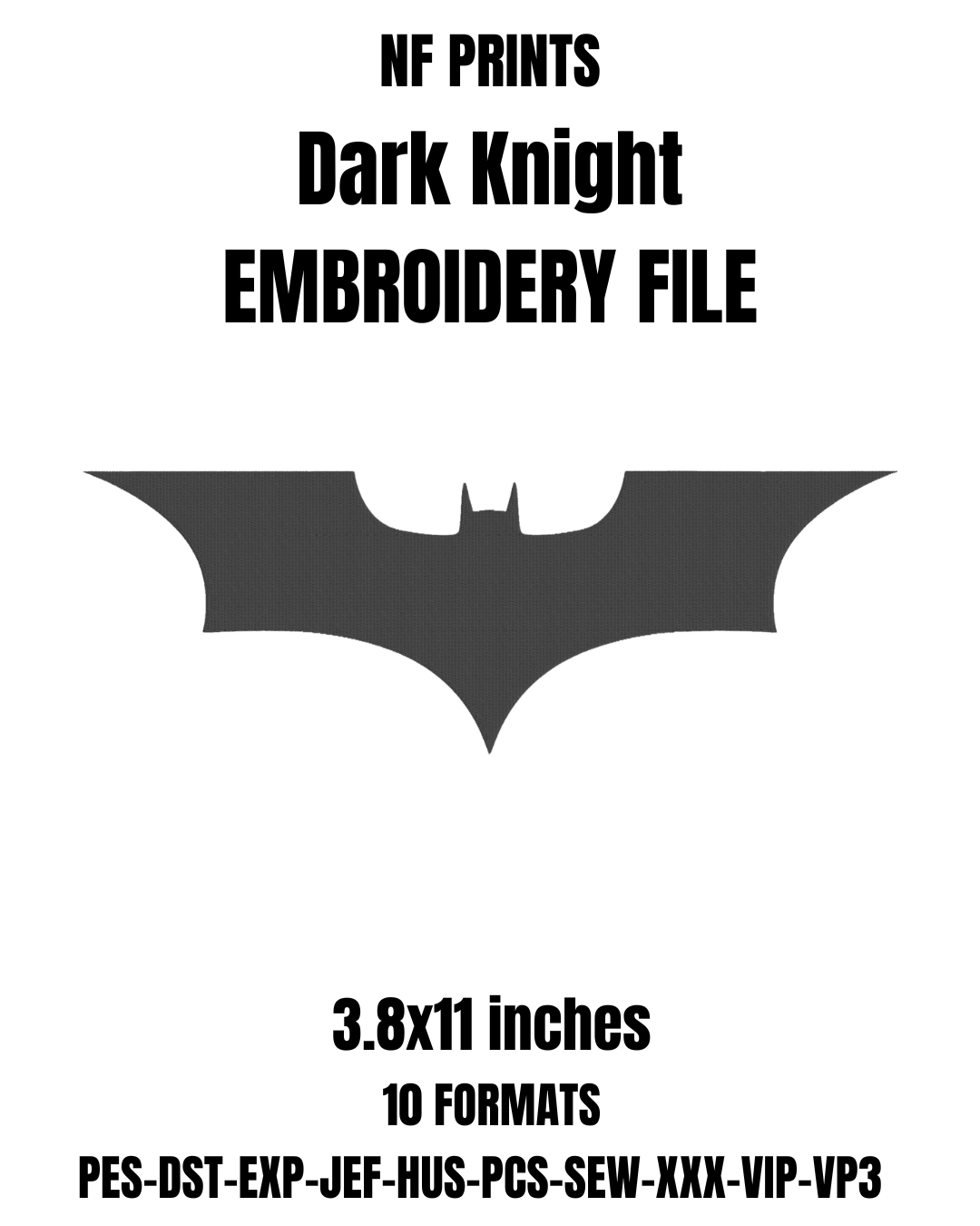 Dark Knight machine embroidery design