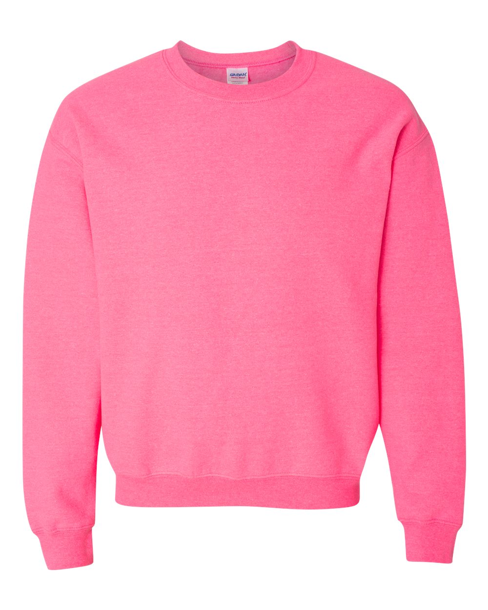 Gildan 18000 Heavy Blend Crewneck Sweatshirt in Safety Pink