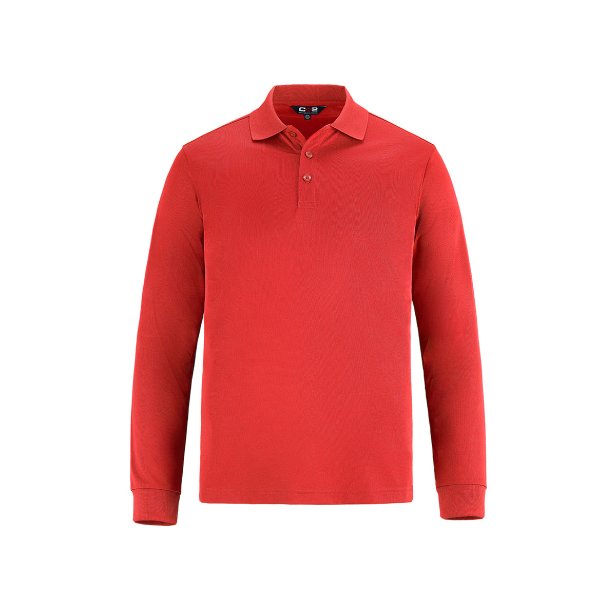 Long Sleeve Polo in Red