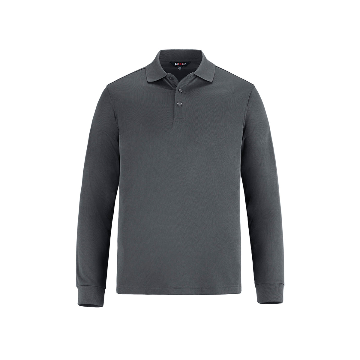 Long Sleeve Polo in Steel Grey