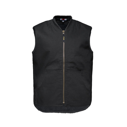 Canvas Sherpa Vest in Black