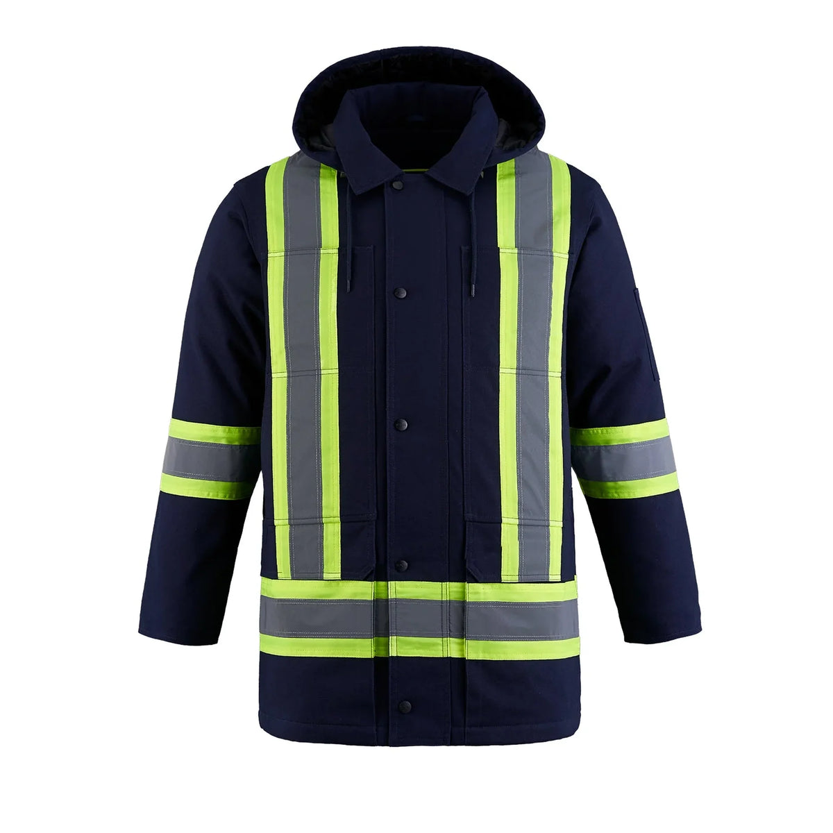 Hi-Vis Canvas Parka in Navy