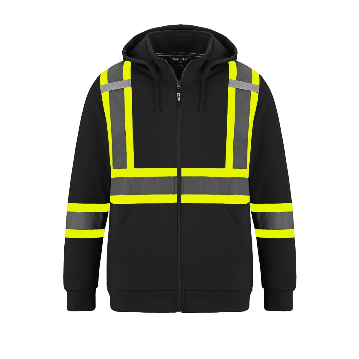 Veste à capuchon zippée haute visibilité