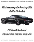 Mustang Boss machine embroidery design 3.25x10 in