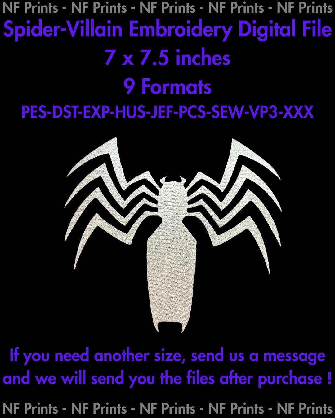 Venom emblem machine embroidery design