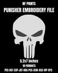 Punisher skull machine embroidery design