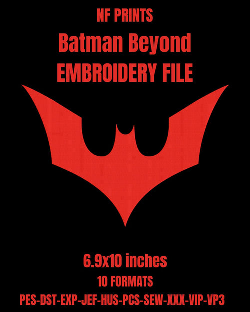 Batman Beyond machine embroidery design