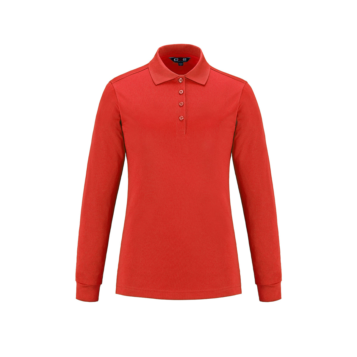Ladies Long Sleeve Polo in Red