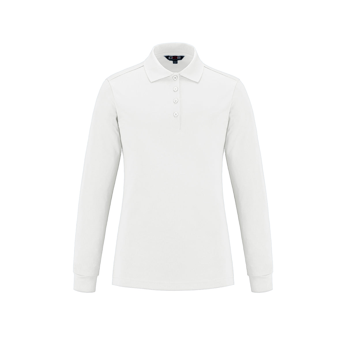 Ladies Long Sleeve Polo in White