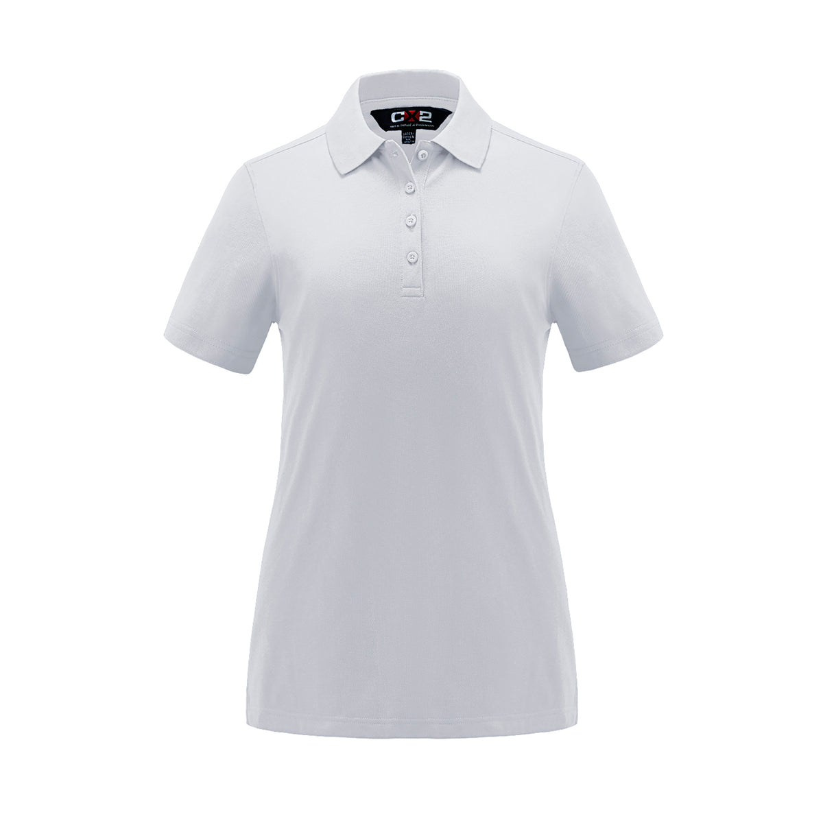 Ladies Pique Polo in White