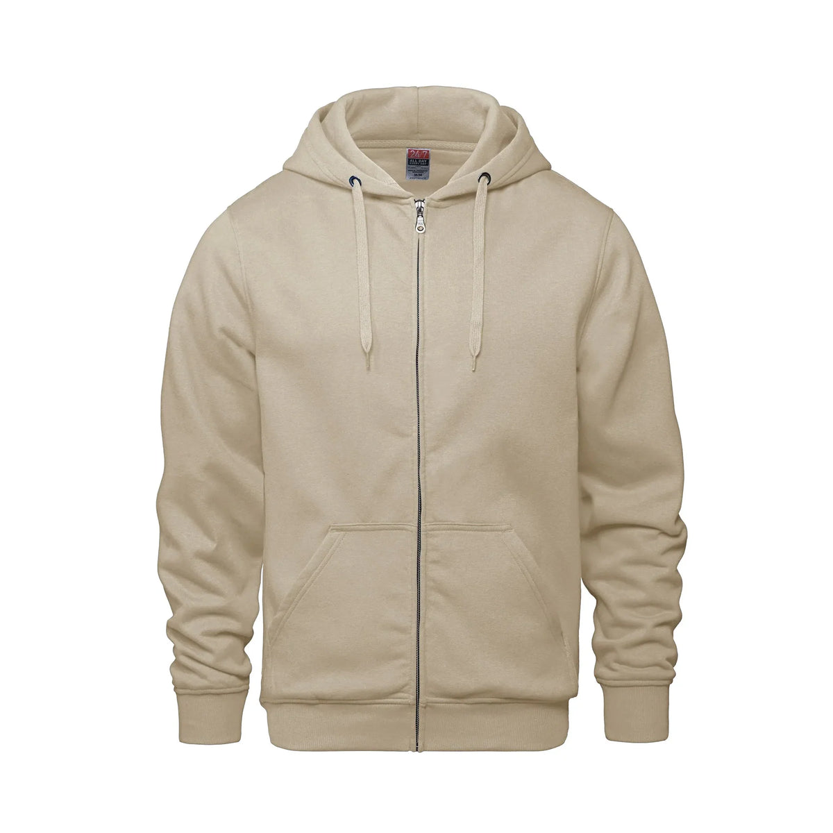 Premium Zip Hoodie in Sand