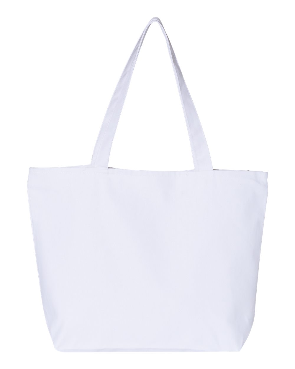 Zippered Tote Bag White